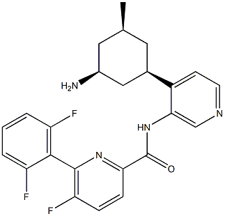 N-(4-((1R,3S,5S)-3-amino-5-methylcyclohexyl)pyridin-3-yl)-6-(2,6-difluorophenyl)-5-fluoropicolinamide Struktur