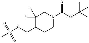 tert-butyl 3,3-difluoro-4-((methylsulfonyloxy)methyl)piperidine-1-carboxylate Struktur