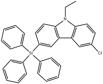 3-CHLORO-9-ETHYL-6-(TRIPHENYLSILYL)CARBAZOLE Struktur