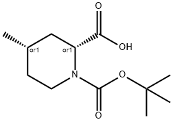 cis-1-(tert-Butoxycarbonyl)-4-methylpiperidine-2-carboxylic acid Struktur