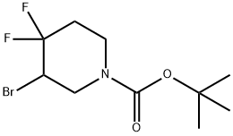 tert-butyl 3-bromo-4,4-difluoropiperidine-1-carboxylate Struktur