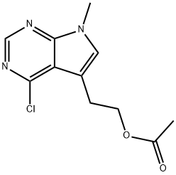 2-(4-Chloro-7-methyl-7H-pyrrolo[2,3-d]pyrimidin-5-yl)ethyl acetate Struktur