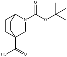 2-[(tert-butoxy)carbonyl]-2-azabicyclo[2.2.2]octane-4-carboxylic acid Struktur