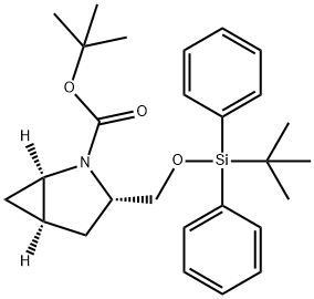 tert-butyl (3S)-3-[[(tert-butyldiphenylsilyl)oxy]methyl]-2-azabicyclo[3.1.0]hexane-2-carboxylate Struktur