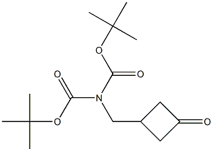 tert-butyl N-[(tert-butoxy)carbonyl]-N-[(3-oxocyclobutyl)methyl]carbamate Struktur