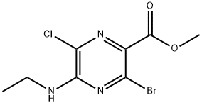 Methyl 3-bromo-6-chloro-5-(ethylamino)pyrazine-2-carboxylate Struktur