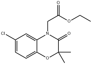 Ethyl 2-(6-chloro-2,2-dimethyl-3-oxo-2H-benzo[b][1,4]oxazin-4(3H)-yl)acetate Struktur