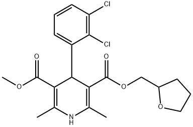 3-Methyl 5-((tetrahydrofuran-2-yl)methyl) 4-(2,3-dichlorophenyl)-2,6-dimethyl-1,4-dihydropyridine-3,5-dicarboxylate Struktur