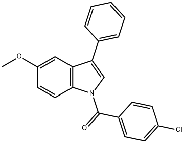 (4-Chlorophenyl)(5-methoxy-3-phenyl-1H-indol-1-yl)methanone Struktur