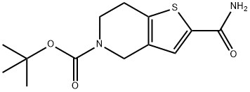 5-t-butoxycarbonyl-2-carbamoyl-4,5,6,7-tetrahydro-thieno[3,2-c]pyridine Struktur