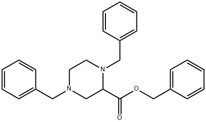 phenylmethyl 1,4-bis(phenylmethyl)-2-piperazinecarboxylate Struktur