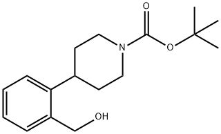 tert-butyl 4-(2-(hydroxymethyl)phenyl)piperidine-1-carboxylate Struktur