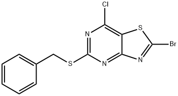 5-(Benzylthio)-2-bromo-7-chlorothiazolo[4,5-d]pyrimidine Struktur