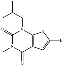 6-Bromo-1-isobutyl-3-methylthieno[2,3-d]pyrimidine-2,4(1H,3H)-dione Struktur