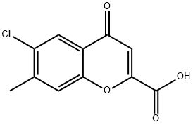 6-Chloro-7-methyl-4-oxo-4H-1-benzopyran-2-carboxylic acid Struktur