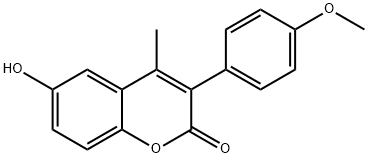 6-hydroxy-3-(4-methoxyphenyl)-4-methyl-2H-chromen-2-one Struktur