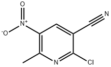 2-chloro-3-cyano-6-methyl-5-nitropyridine Struktur