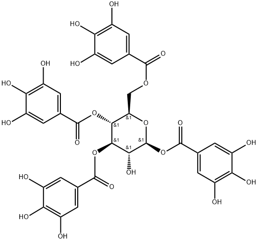 1,3,4,6-Tetra-O-galloylglucose Struktur