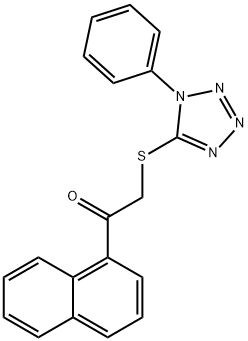 1-Naphthalen-1-yl-2-(1-phenyl-1H-tetrazol-5-ylsulfanyl)-ethanone Struktur