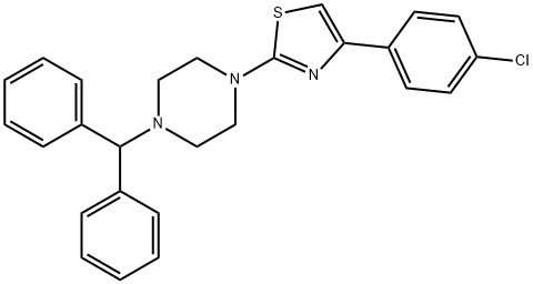 1-[4-(4-chlorophenyl)-1,3-thiazol-2-yl]-4-(diphenylmethyl)piperazine Struktur