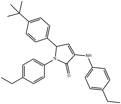 5-(4-tert-butylphenyl)-1-(4-ethylphenyl)-3-[(4-ethylphenyl)amino]-1,5-dihydro-2H-pyrrol-2-one Struktur