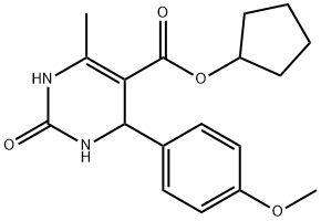 cyclopentyl 4-(4-methoxyphenyl)-6-methyl-2-oxo-1,2,3,4-tetrahydropyrimidine-5-carboxylate Struktur