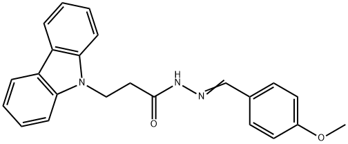 3-(9H-carbazol-9-yl)-N'-[(E)-(4-methoxyphenyl)methylidene]propanehydrazide Struktur