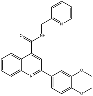 2-(3,4-dimethoxyphenyl)-N-(pyridin-2-ylmethyl)quinoline-4-carboxamide Struktur