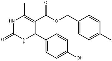 4-methylbenzyl 4-(4-hydroxyphenyl)-6-methyl-2-oxo-1,2,3,4-tetrahydropyrimidine-5-carboxylate Struktur