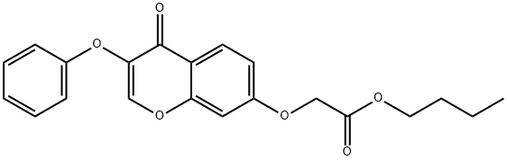 butyl 2-((4-oxo-3-phenoxy-4H-chromen-7-yl)oxy)acetate Struktur