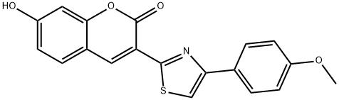 7-hydroxy-3-[4-(4-methoxyphenyl)-1,3-thiazol-2-yl]-2H-chromen-2-one Struktur