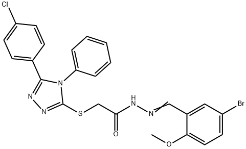 N'-[(E)-(5-bromo-2-methoxyphenyl)methylidene]-2-{[5-(4-chlorophenyl)-4-phenyl-4H-1,2,4-triazol-3-yl]sulfanyl}acetohydrazide Struktur