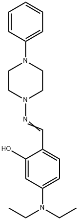 (E)-5-(diethylamino)-2-(((4-phenylpiperazin-1-yl)imino)methyl)phenol Struktur