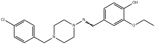 (E)-4-(((4-(4-chlorobenzyl)piperazin-1-yl)imino)methyl)-2-ethoxyphenol Struktur