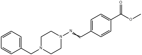 (E)-methyl 4-(((4-benzylpiperazin-1-yl)imino)methyl)benzoate Struktur