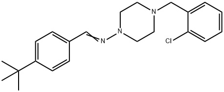 N-(4-tert-butylbenzylidene)-4-(2-chlorobenzyl)piperazin-1-amine Struktur