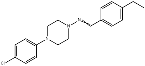 4-(4-chlorophenyl)-N-(4-ethylbenzylidene)piperazin-1-amine Struktur