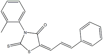 3-(2-methylphenyl)-5-(3-phenyl-2-propen-1-ylidene)-2-thioxo-4-thiazolidinone Struktur