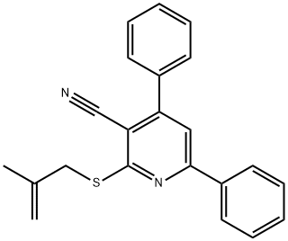 2-[(2-methyl-2-propen-1-yl)sulfanyl]-4,6-diphenylnicotinonitrile 結構式