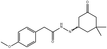 N'-[(1E)-3,3-dimethyl-5-oxocyclohexylidene]-2-(4-methoxyphenyl)acetohydrazide Struktur