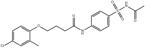 N-[4-(acetylsulfamoyl)phenyl]-4-(4-chloro-2-methylphenoxy)butanamide Struktur