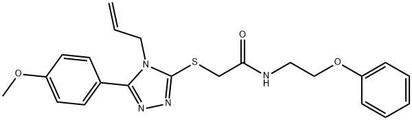 2-{[5-(4-methoxyphenyl)-4-(prop-2-en-1-yl)-4H-1,2,4-triazol-3-yl]sulfanyl}-N-(2-phenoxyethyl)acetamide Struktur