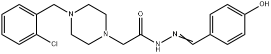 2-[4-(2-chlorobenzyl)-1-piperazinyl]-N'-(4-hydroxybenzylidene)acetohydrazide Struktur