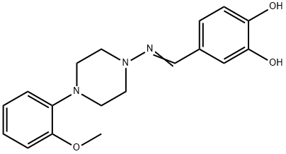 (E)-4-(((4-(2-methoxyphenyl)piperazin-1-yl)imino)methyl)benzene-1,2-diol Struktur