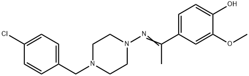 (Z)-4-(1-((4-(4-chlorobenzyl)piperazin-1-yl)imino)ethyl)-2-methoxyphenol Struktur