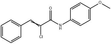 (2E)-2-chloro-N-(4-methoxyphenyl)-3-phenylprop-2-enamide Struktur