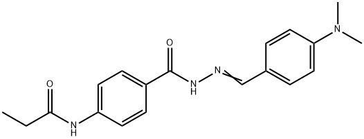 N-[4-({(2E)-2-[4-(dimethylamino)benzylidene]hydrazinyl}carbonyl)phenyl]propanamide Struktur