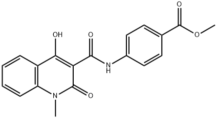 methyl 4-(4-hydroxy-1-methyl-2-oxo-1,2-dihydroquinoline-3-carboxamido)benzoate Struktur