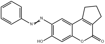 (E)-7-hydroxy-8-(phenyldiazenyl)-2,3-dihydrocyclopenta[c]chromen-4(1H)-one Struktur