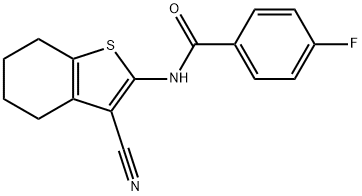 N-(3-cyano-4,5,6,7-tetrahydro-1-benzothien-2-yl)-4-fluorobenzamide Struktur